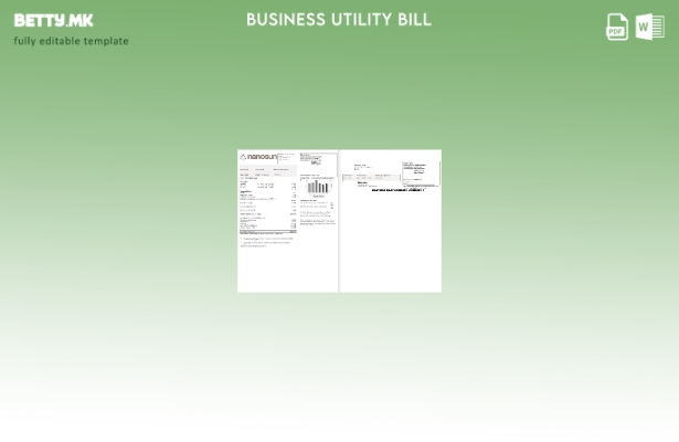 Модерен стил Шаблон за деловни сметки за комунални услуги Чешка Nanosun sro